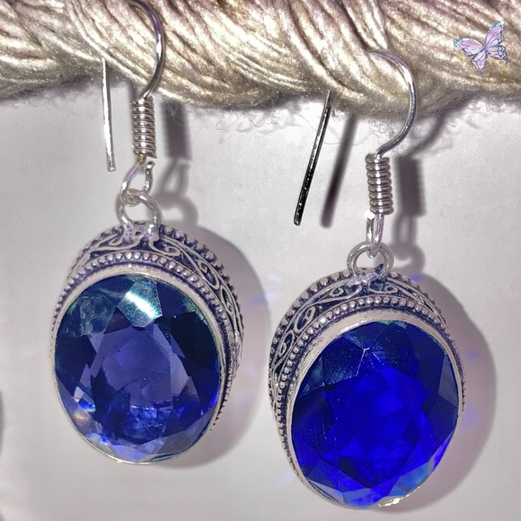 Amethyst Gemstone Handmade Vintage Style Earrings - Picture 2 of 5